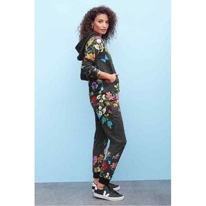 Johnny Was Blooming Breeze Animal Print Floral Pullover Hoodie Sweatshirt